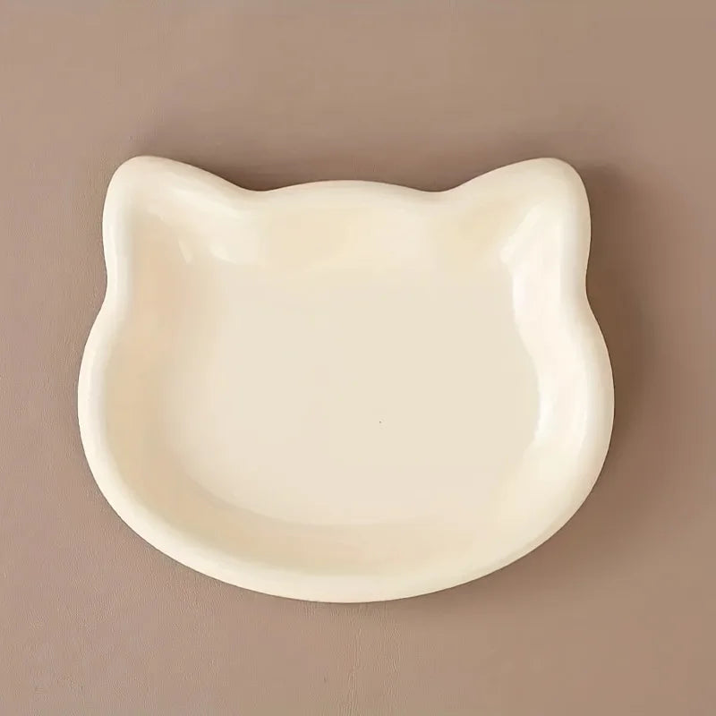 4-Color Pet Bowl Cat Food Dish Canned Snack Frozen Meal Plate for Dwarf Cats Premium Anti-Black-Nose Pet Dish Home Use Pet Bowl.