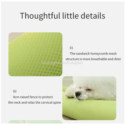 Summer Washable Pet Dog Bed Met Breathable Soft Cat Blanket Sofa Sleeping Cooling Pad Square Mat For Small Medium Large Dogs Mat