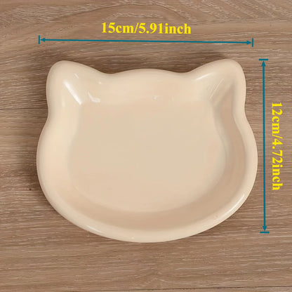 4-Color Pet Bowl Cat Food Dish Canned Snack Frozen Meal Plate for Dwarf Cats Premium Anti-Black-Nose Pet Dish Home Use Pet Bowl.