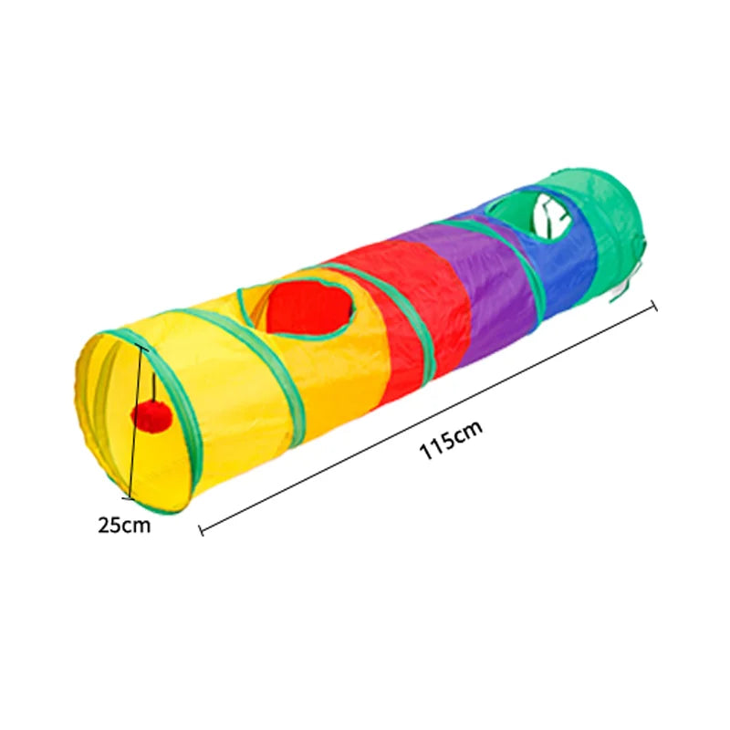 Cat Teaser Wand Cat Toy Self Entertainment Maze Tunnel Collapsible Drill Channel Interactive Play For Indoor Kitten Pet Playing