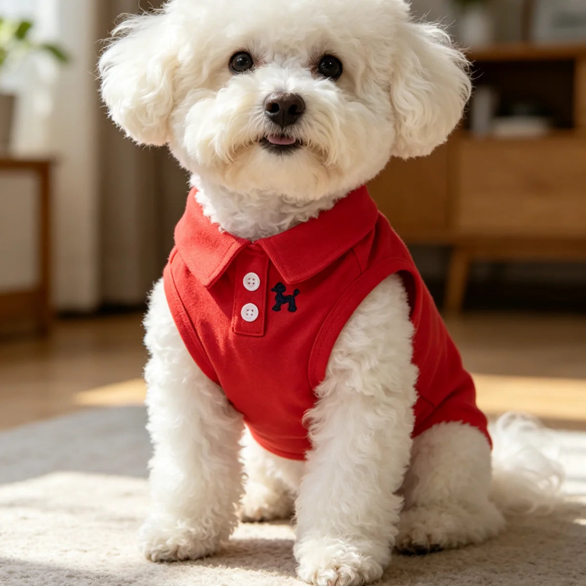 Solid Color Polo Shirt Puppy Thin Breathable T-shirt Cat Vest Bipod Pet Clothing Skin Friendly and Delicate
