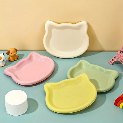 4-Color Pet Bowl Cat Food Dish Canned Snack Frozen Meal Plate for Dwarf Cats Premium Anti-Black-Nose Pet Dish Home Use Pet Bowl.