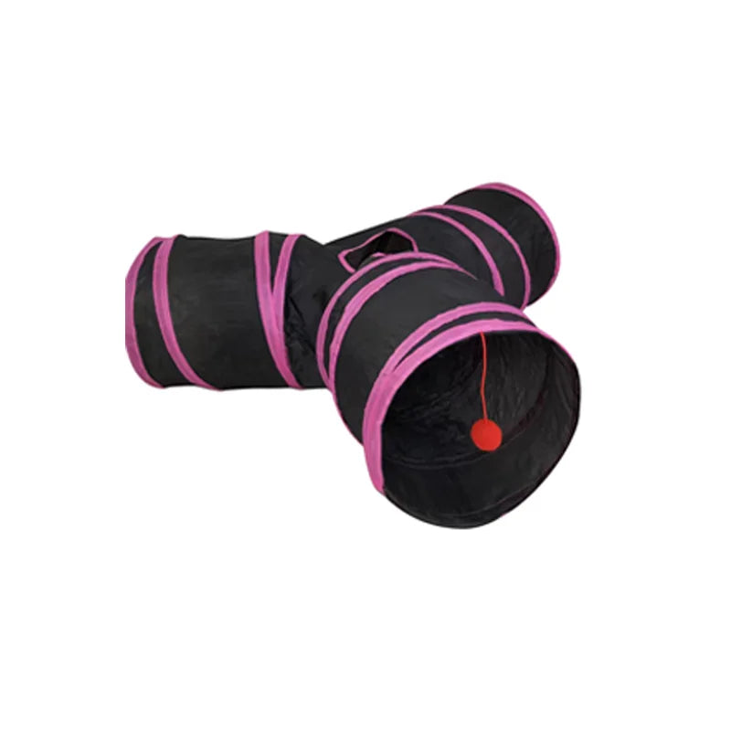 Cat Teaser Wand Cat Toy Self Entertainment Maze Tunnel Collapsible Drill Channel Interactive Play For Indoor Kitten Pet Playing