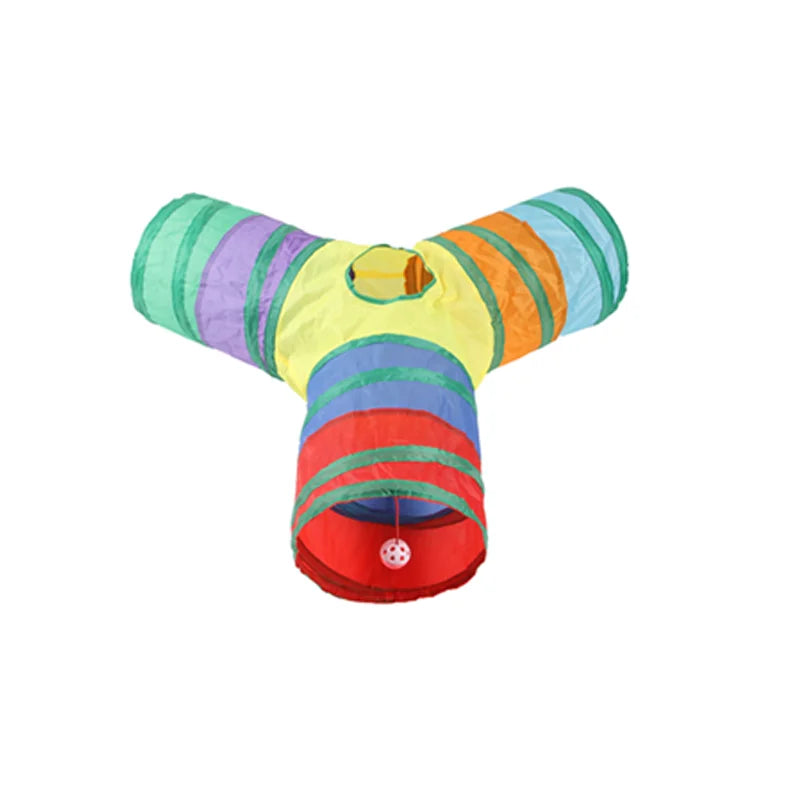 Cat Teaser Wand Cat Toy Self Entertainment Maze Tunnel Collapsible Drill Channel Interactive Play For Indoor Kitten Pet Playing