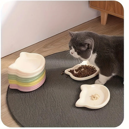 4-Color Pet Bowl Cat Food Dish Canned Snack Frozen Meal Plate for Dwarf Cats Premium Anti-Black-Nose Pet Dish Home Use Pet Bowl.