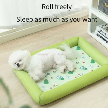 Summer Washable Pet Dog Bed Met Breathable Soft Cat Blanket Sofa Sleeping Cooling Pad Square Mat For Small Medium Large Dogs Mat