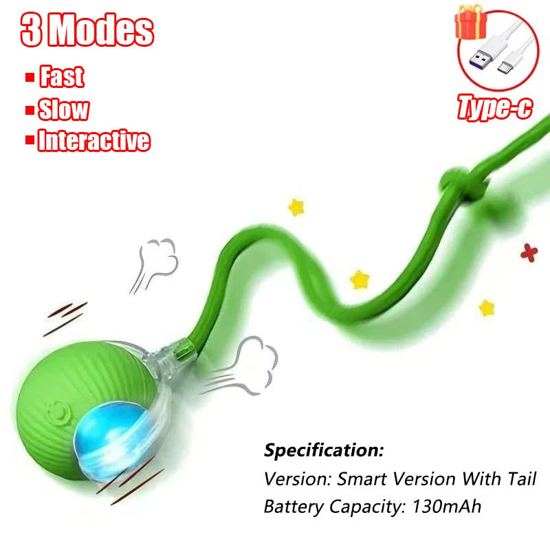 Cat Interactive Ball Toy Automatic Rolling Tail / Training Imitate Mouse
