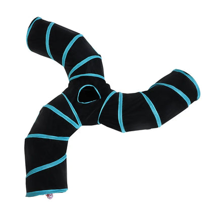 Cat Teaser Wand Cat Toy Self Entertainment Maze Tunnel Collapsible Drill Channel Interactive Play For Indoor Kitten Pet Playing