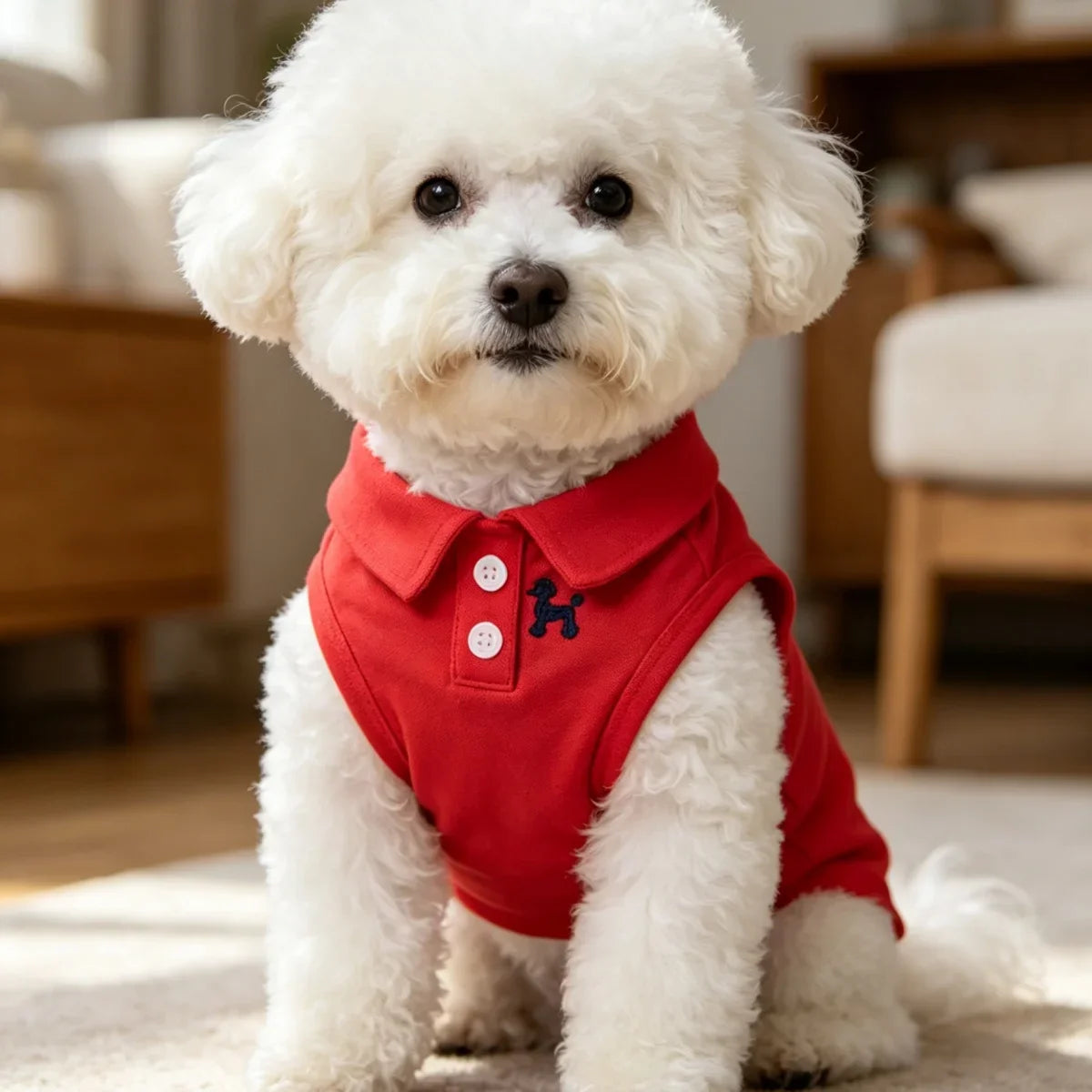 Solid Color Polo Shirt Puppy Thin Breathable T-shirt Cat Vest Bipod Pet Clothing Skin Friendly and Delicate