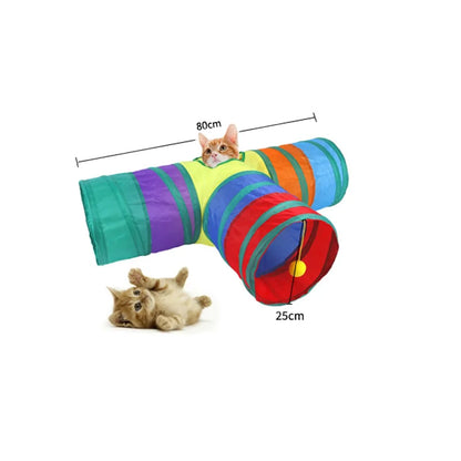 Cat Teaser Wand Cat Toy Self Entertainment Maze Tunnel Collapsible Drill Channel Interactive Play For Indoor Kitten Pet Playing