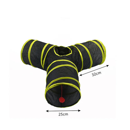 Cat Teaser Wand Cat Toy Self Entertainment Maze Tunnel Collapsible Drill Channel Interactive Play For Indoor Kitten Pet Playing