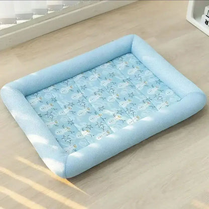 Summer Washable Pet Dog Bed Met Breathable Soft Cat Blanket Sofa Sleeping Cooling Pad Square Mat For Small Medium Large Dogs Mat