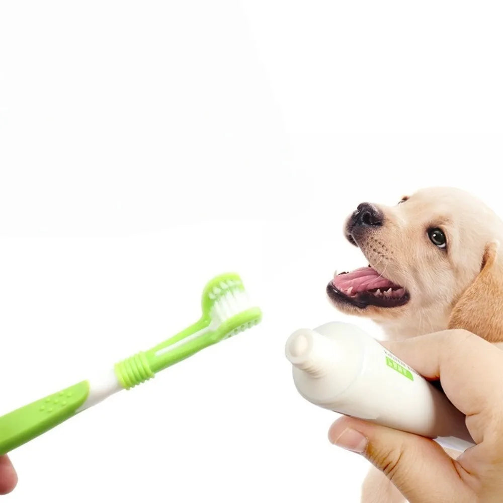 3-Sided Pet Toothbrush Dog Plastic Toothbrush Removing Bad Breath Tartar Cleaning Mouth Pet Dental Care Cat Cleaning Mouth
