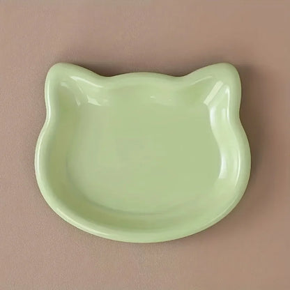 4-Color Pet Bowl Cat Food Dish Canned Snack Frozen Meal Plate for Dwarf Cats Premium Anti-Black-Nose Pet Dish Home Use Pet Bowl.