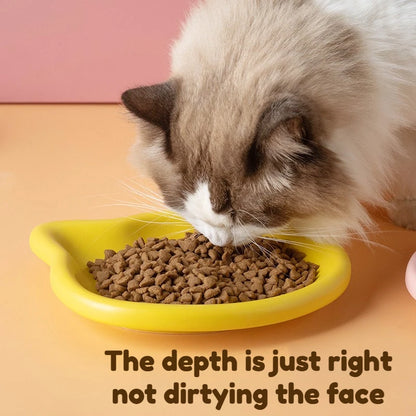 4-Color Pet Bowl Cat Food Dish Canned Snack Frozen Meal Plate for Dwarf Cats Premium Anti-Black-Nose Pet Dish Home Use Pet Bowl.